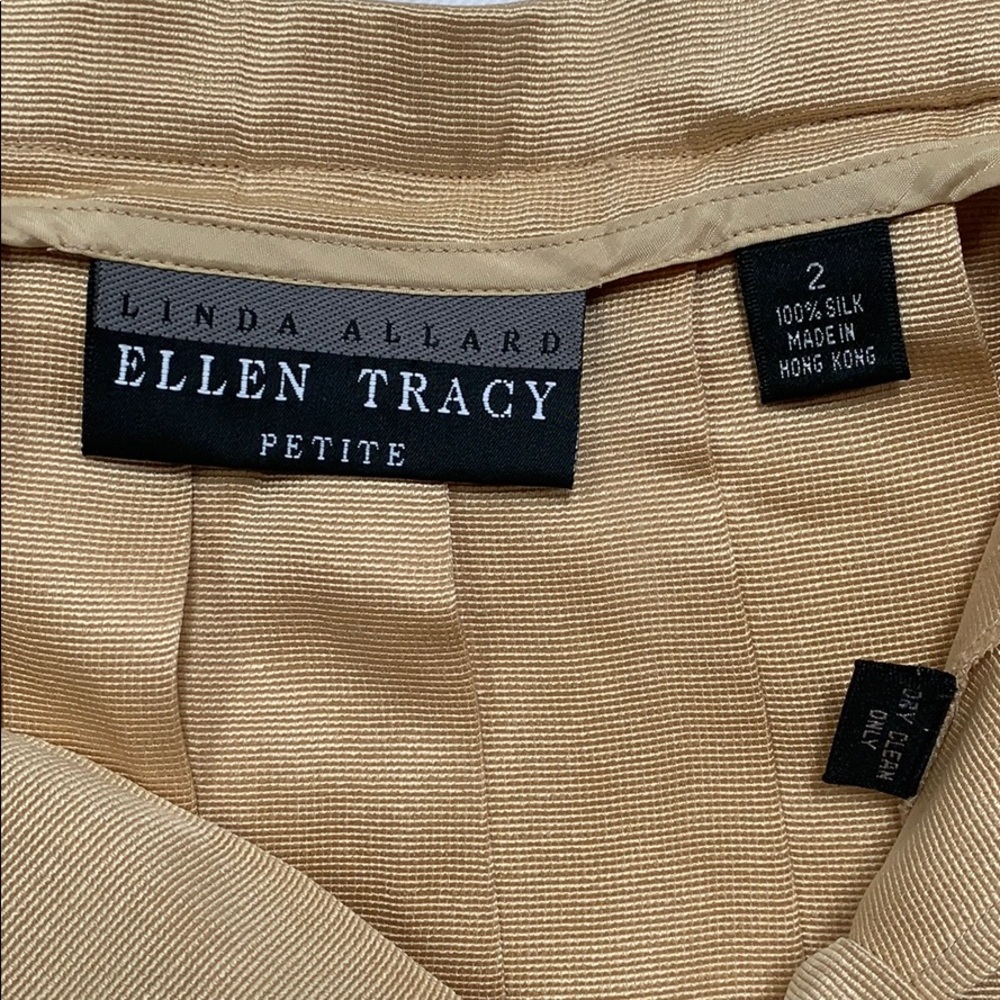 🎉 Host Pick 🛍️ Ellen Tracy petites SILK Knit Pleated Skirt Gold - Picture 2 of 6